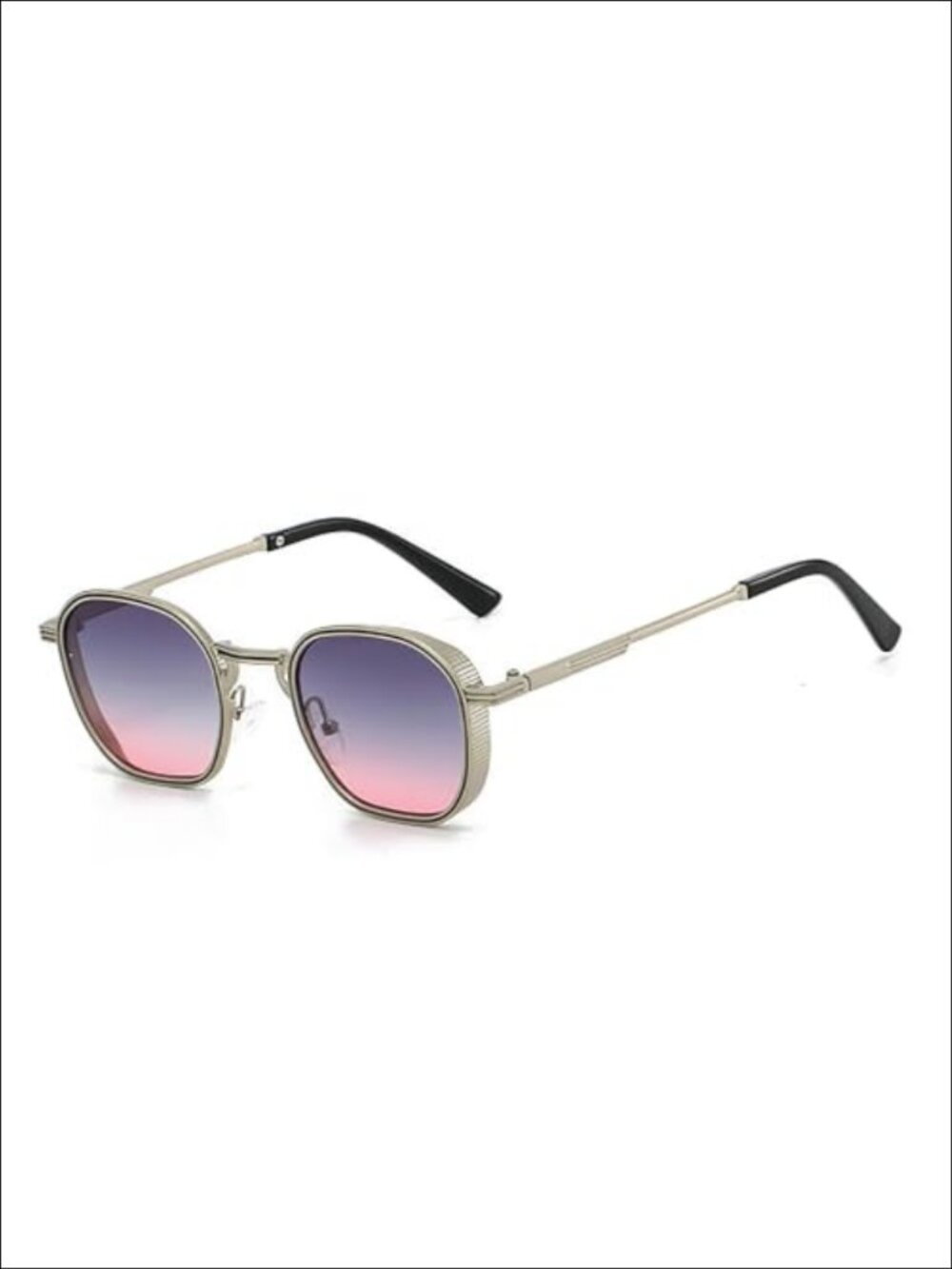 Retro Geometric Metal Sunglasses UV400 Gradient Lens Unisex Eyewear